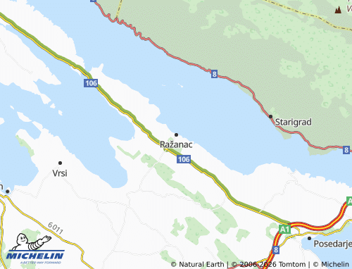MICHELIN-Landkarte Ražanac - ViaMichelin