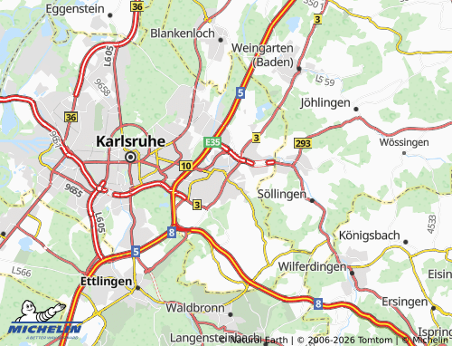 Mapa MICHELIN Durlach - ViaMichelin