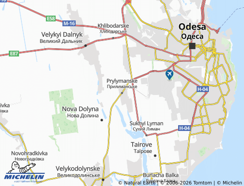 Mapa MICHELIN Prylymanske - ViaMichelin