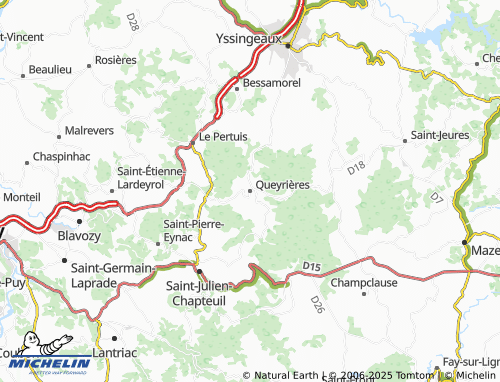 MICHELIN-Landkarte Queyrières - ViaMichelin