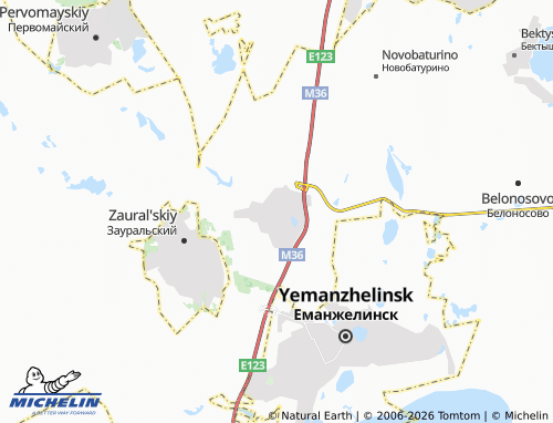MICHELIN-Landkarte Yemanzhelinka - ViaMichelin