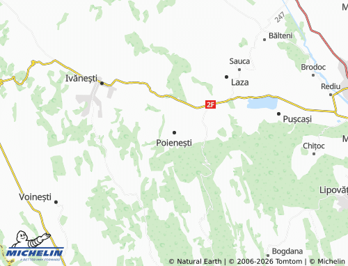 Mappa MICHELIN Poienești - ViaMichelin