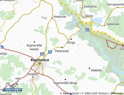 Carte MICHELIN Peteranec - ViaMichelin
