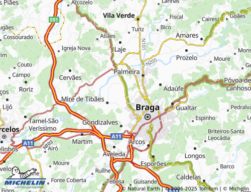 MICHELIN Merelim-São Pedro map - ViaMichelin