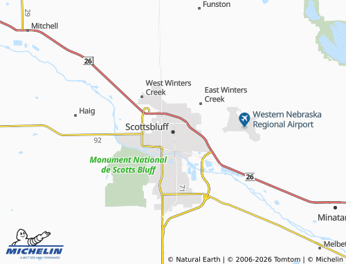 Carte MICHELIN Scottsbluff - ViaMichelin