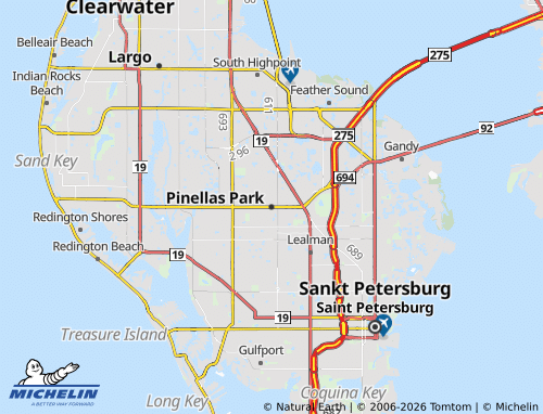 Kaart MICHELIN Pinellas Park - ViaMichelin