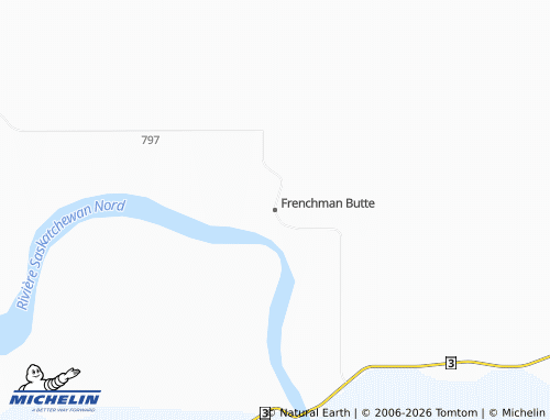 Carte MICHELIN Frenchman Butte - ViaMichelin