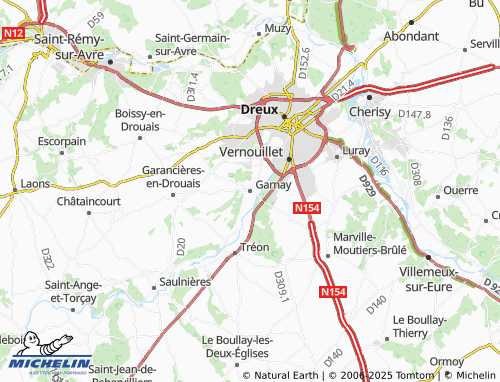 MICHELIN Garnay map - ViaMichelin