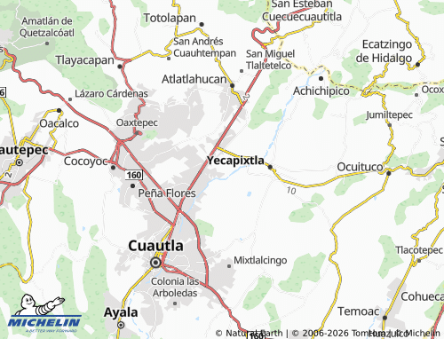 Carte MICHELIN Yecapixteca - ViaMichelin