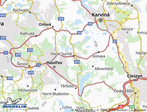 Mappa MICHELIN Horní Suchá - ViaMichelin