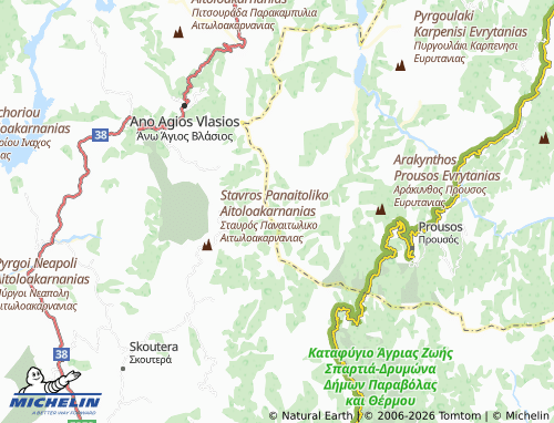 MICHELIN Drosopigi map - ViaMichelin