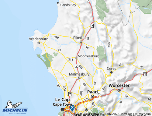 MICHELIN-Landkarte West Coast - ViaMichelin