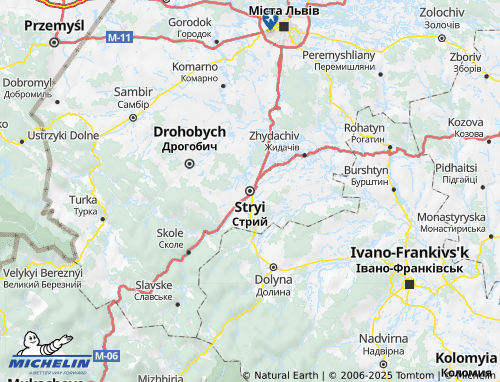 MICHELIN Stryiskyi raion map - ViaMichelin