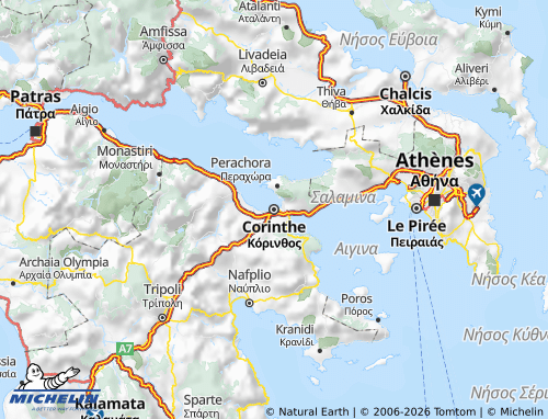 MICHELIN Corinth map - ViaMichelin