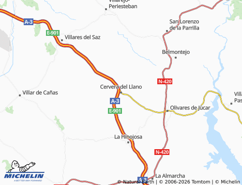 MICHELIN Cervera del Llano map - ViaMichelin
