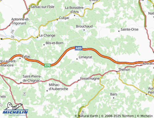 MICHELIN Limeyrat map - ViaMichelin