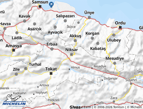 MICHELIN Niksar map - ViaMichelin