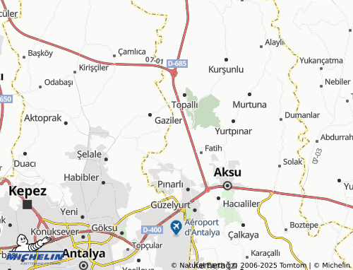 MICHELIN Fettahlı map - ViaMichelin