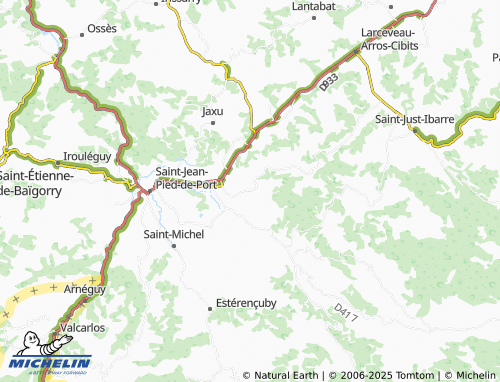 MICHELIN Bussunarits-Sarrasquette map - ViaMichelin