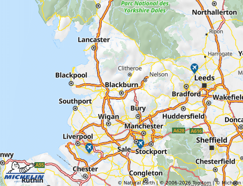 Carte MICHELIN Blackburn with Darwen - ViaMichelin
