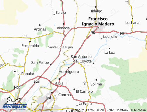 MICHELIN Veinte de Noviembre map - ViaMichelin