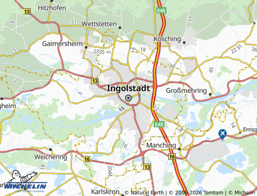 Mapa MICHELIN Ingolstádio - ViaMichelin