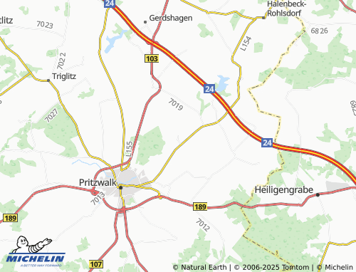 Carte MICHELIN Streckenthin - ViaMichelin
