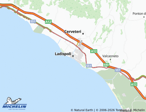 Carte MICHELIN Ladispoli - ViaMichelin