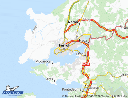 MICHELIN-Landkarte Ferrol - ViaMichelin