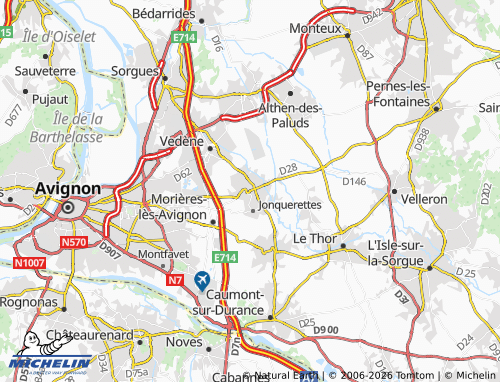 Carte MICHELIN Saint-Saturnin-lès-Avignon - ViaMichelin