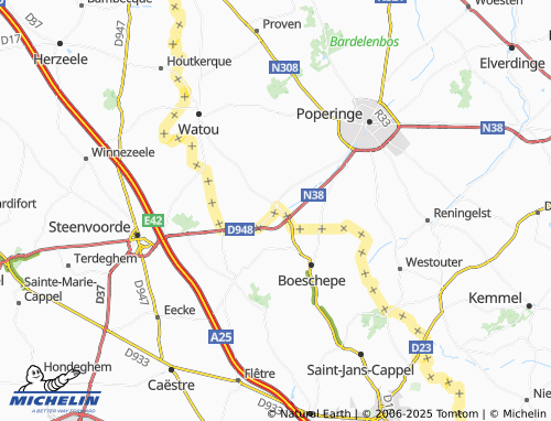 MICHELIN Abeele map - ViaMichelin