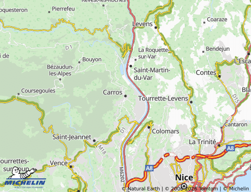 MICHELIN Carros map - ViaMichelin