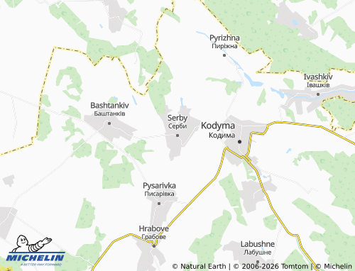 Mapa MICHELIN Serby - ViaMichelin
