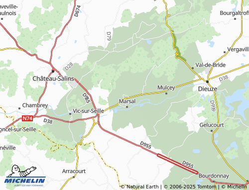 MICHELIN Haraucourt-sur-Seille map - ViaMichelin