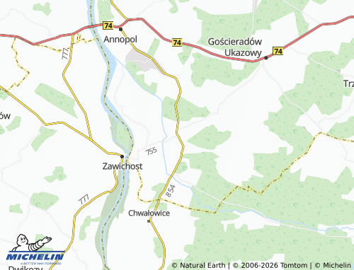 MICHELIN Kosin map - ViaMichelin