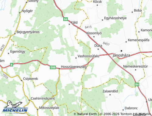 Mapa MICHELIN Vashosszúfalu - ViaMichelin