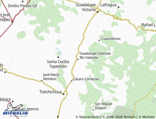 Mappa MICHELIN Guadalupe Libertad-Río Valiente - ViaMichelin