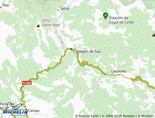 MICHELIN Bisaurri map - ViaMichelin