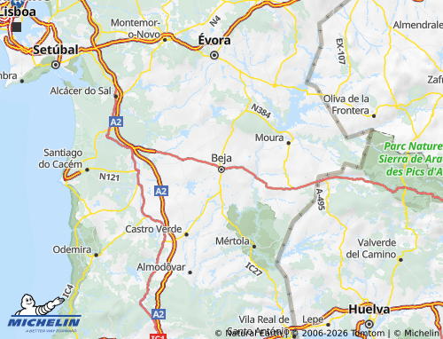MICHELIN Beja map - ViaMichelin