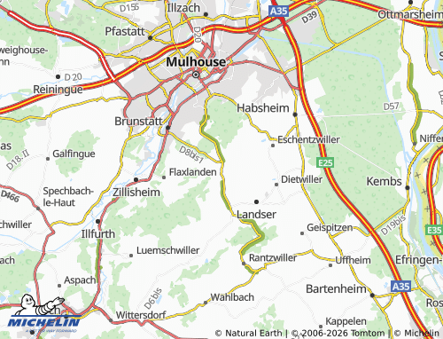 Carte MICHELIN Bruebach - ViaMichelin