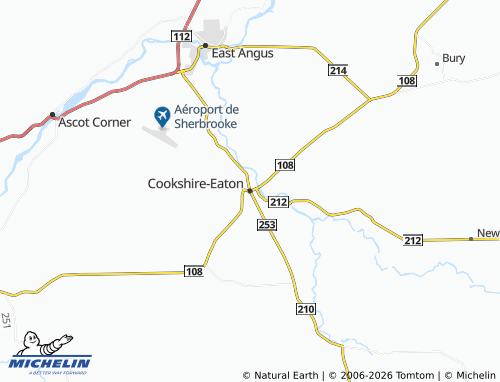 Kaart MICHELIN Cookshire-Eaton - ViaMichelin