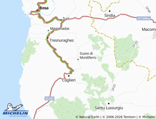 Carte MICHELIN Scano di Montiferro - ViaMichelin