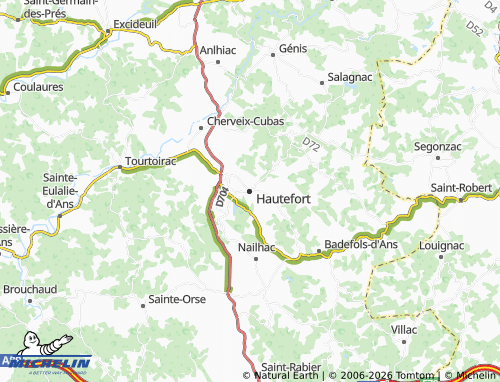 MICHELIN Hautefort map - ViaMichelin