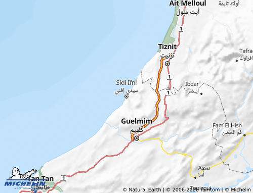 MICHELIN Seedi Ifni map - ViaMichelin