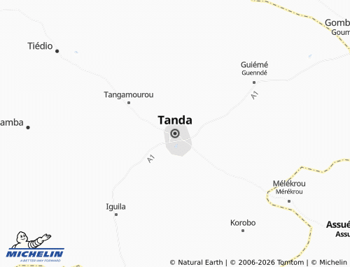 MICHELIN Tanda map - ViaMichelin