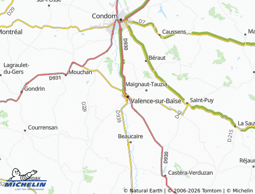 Mappa MICHELIN Valence-sur-Baïse - ViaMichelin