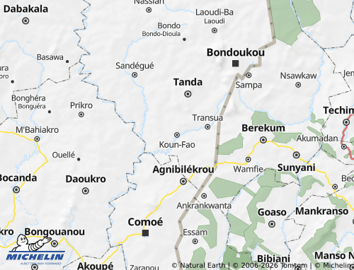 Mapa MICHELIN Koun-Fao - ViaMichelin
