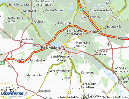MICHELIN Pont-Audemer map - ViaMichelin