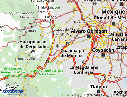 Mappa MICHELIN Paseo de Las Lomas, Cuajimalpa - ViaMichelin