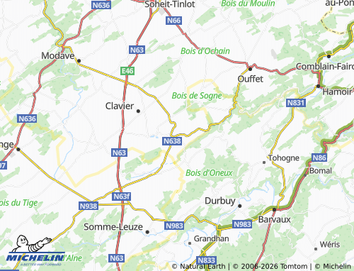 Kaart MICHELIN Ocquier - ViaMichelin